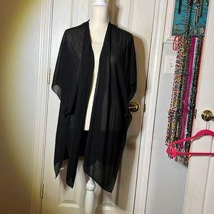 Black ribbed kimono